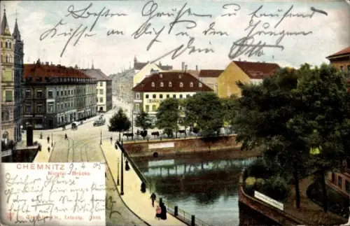Ak Chemnitz in Sachsen, schöne Detailansicht
