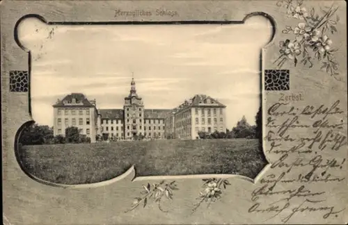 Passepartout Ak Zerbst in Anhalt, Herzogliches Schloss
