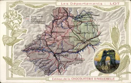 Landkarten Ak Departement Lot, Cahors, Chocolaterie d'Aiguebelle