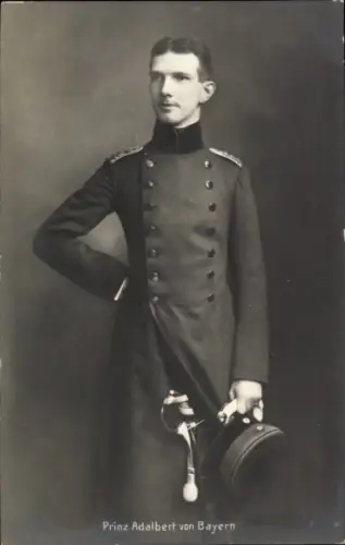 Ak Prinz Adalbert von Bayern, Standportrait, Uniform, Säbel