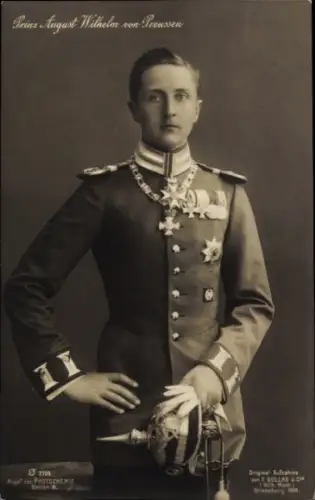 Ak Prinz August Wilhelm von Preußen, Portrait in Uniform