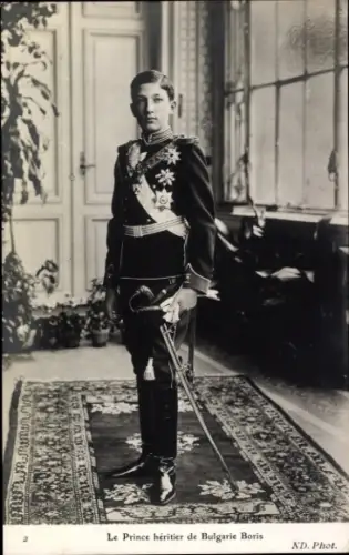 Ak Kronprinz Boris III. von Bulgarien, Portrait in Uniform