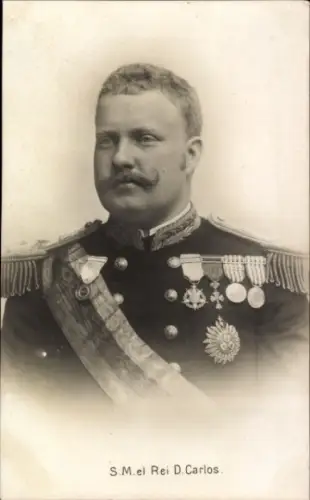 Ak König Karl I. von Portugal, Portrait in Uniform
