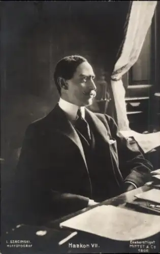 Ak König Haakon VII von Norwegen, Portrait