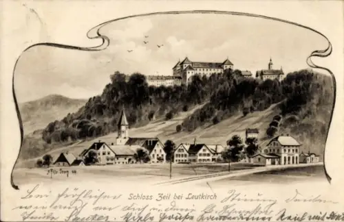 Künstler Ak Felle, Eugen, Leutkirch im Allgäu Württemberg, Schloss Zeil