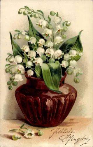 Ak Glückwunsch Pfingsten, Maiglöckchen