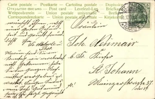 Ak Glückwunsch Neujahr, Kleeblatt, Uhr