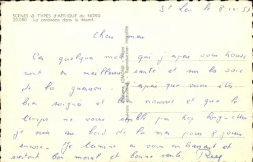 CPA Scenes et Types, La caravane dans le désert