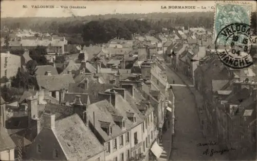 Ak Valognes Manche,  Ansicht auf die Dächer, Normandie