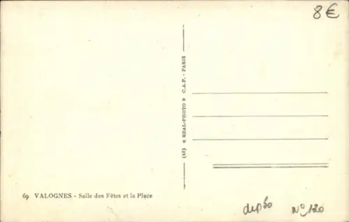 Ak Valognes Manche, GARE A BURNOU, Gebäude, Straße, Oldtimer-Auto