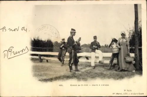 Ak Saint Cyr l'Ecole Yvelines, Ecole de Saint-Cyr, Halte a l'Etang