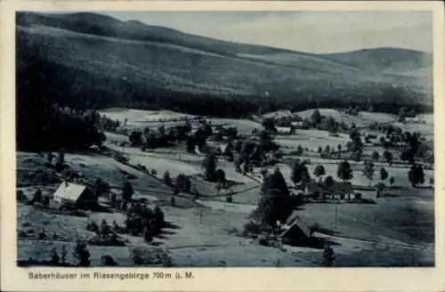 Ak Borowice Baberhäuser Riesengebirge Schlesien, Blick auf Baberhäuser,  700 m ü. M., schöne Land
