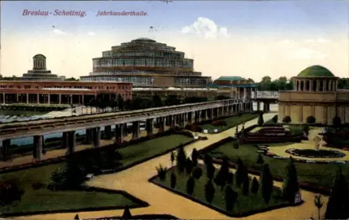 Ak Wrocław Breslau Schlesien, Scheitnig, Jahrhunderthalle