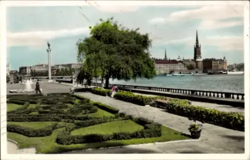 Ak Djurgården Stockholm Schweden,  Parkanlage, Wasseransicht,  Architektur
