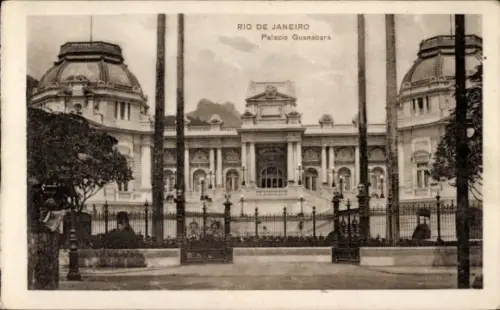 Ak Rio de Janeiro Brasilien, Palacio Guanabara, Schriftzug RIO DE JANEIRO