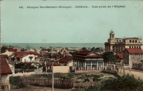 CPA Dakar Sénégal, Vue prise de l'Hôpital