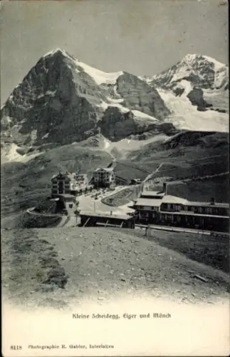 Ak Kanton Bern, Berner Oberland, Kleine Scheidegg,  Eiger, Mönch, Berge, Fotografie