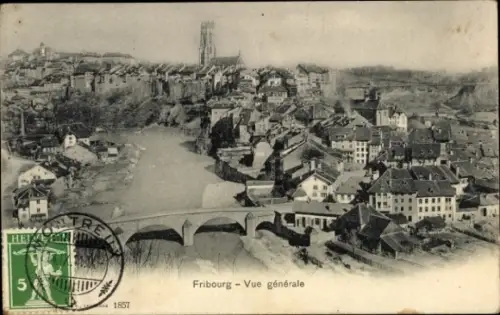 Ak Fribourg Freiburg Stadt Schweiz, Gesamtansicht