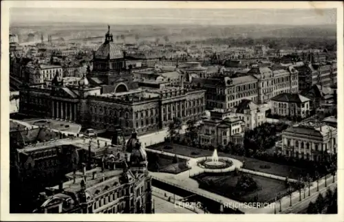 Ak Leipzig, Luftaufnahme von  Reichsgericht, Stadtansicht, Messe 1936