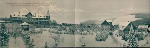 Klapp Ak Hahnenklee Bockswiese Goslar im Harz, Hotel Hahnenklee, Winteransicht