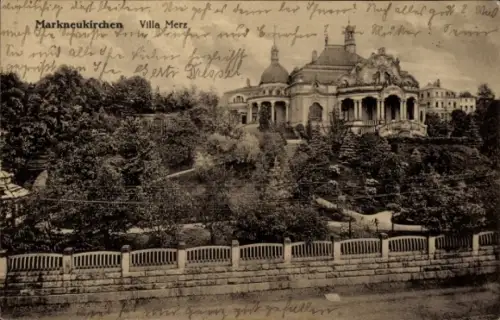 Ak Markneukirchen im Vogtland, Villa Merz,  Gartenanlage, 