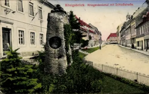 Ak Königsbrück in der Oberlausitz, Kriegerdenkmal, Schloßstraße, Königsbrück