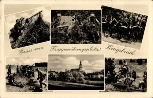 Ak Königsbrück in der Oberlausitz, Soldaten, Truppenübungsplatz,  Militärübungen, Pferde