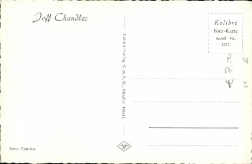 Ak Schauspieler Jeff Chandler, Portrait mit nacktem Oberkörper