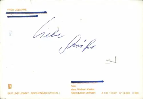 Ak Schauspieler Fred Delmare, Portrait, Autogramm