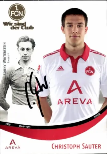 Autogrammkarte Fußballer Christoph Sauter, 1. FC Nürnberg, Autogramm