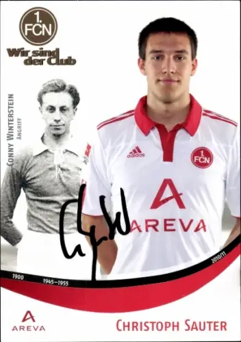 Autogrammkarte Fußballer Christoph Sauter, 1. FC Nürnberg, Autogramm