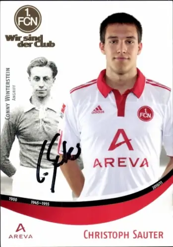 Autogrammkarte Fußballer Christoph Sauter, 1. FC Nürnberg, Autogramm