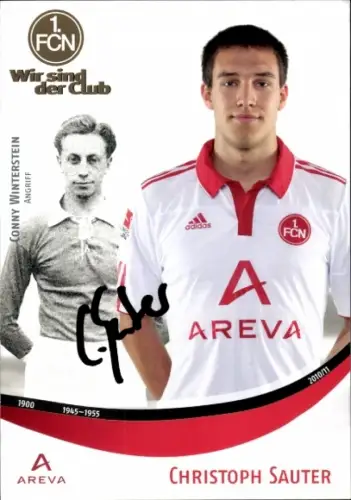 Autogrammkarte Fußballer Christoph Sauter, 1. FC Nürnberg, Autogramm