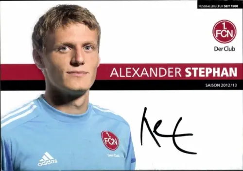 Autogrammkarte Fußballer Alexander Stephan, 1. FC Nürnberg, Autogramm
