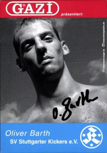 Autogrammkarte Fußballer Oliver Barth, Stuttgarter Kickers, Autogramm