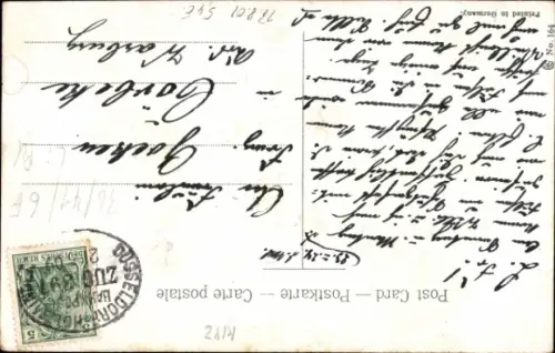 Ak Zeppelin aus Vergissmeinnicht, Blumenkorb, Kitsch