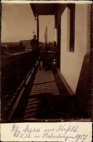 Foto Ak Deutsche Soldaten in Uniform in Siebenbürgen 1. WK, Uffz. Meiss aus Krefeld