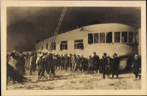 Ak Übergang des Z.R. III., Passagiergondel