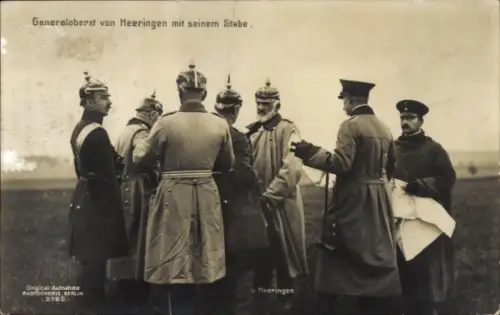 Ak Generaloberst von Heeringen mit seinem Stab, Uniformen