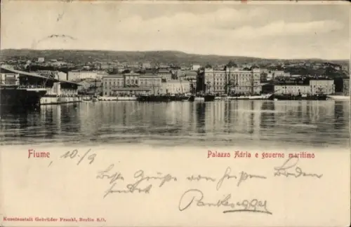Ak Rijeka Fiume Kroatien, Palazzo Adria e governo maritimo