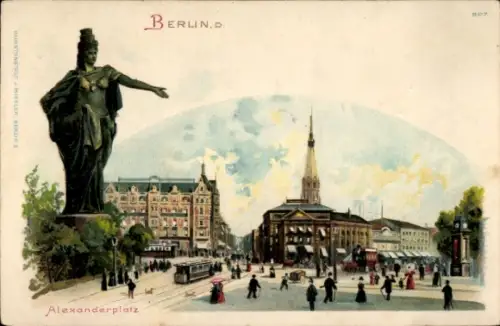 Litho Berlin Mitte, Alexanderplatz, Denkmal
