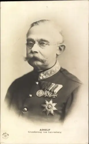 Ak Großherzog Adolf von Luxemburg, Portrait, Uniform, Orden, NPG 266-16