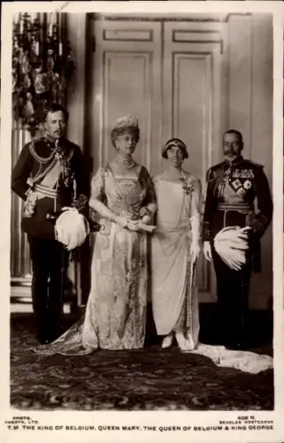 Ak König Albert I von Belgien, Königin Elisabeth, Queen Mary, King George