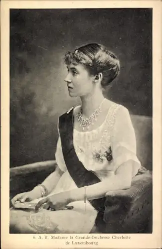 Ak Großherzogin Charlotte von Luxemburg, Portrait