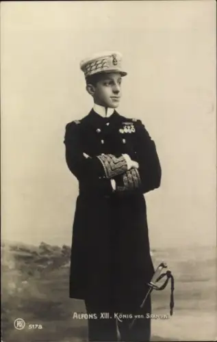 Ak König Alfons XIII. von Spanien, Portrait