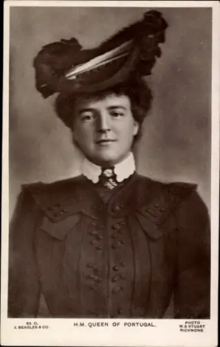 Ak Königin von Portugal, Amélie d’Orléans, Portrait