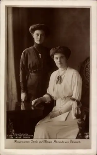 Ak Kronprinzessin Cecilie von Preußen, Königin Alexandra von Dänemark