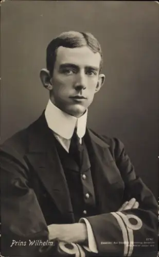 Ak Prinz Wilhelm von Schweden, Portrait