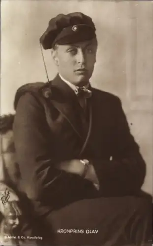 Ak Kronprinz Olav von Norwegen, Portrait