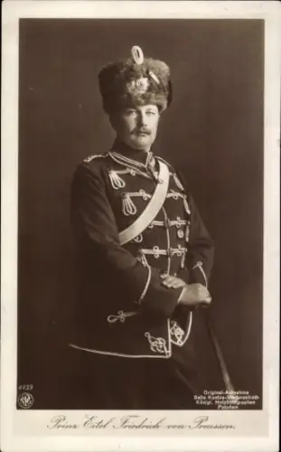 Ak Eitel Friedrich Prinz von Preußen, Husarenuniform, Portrait